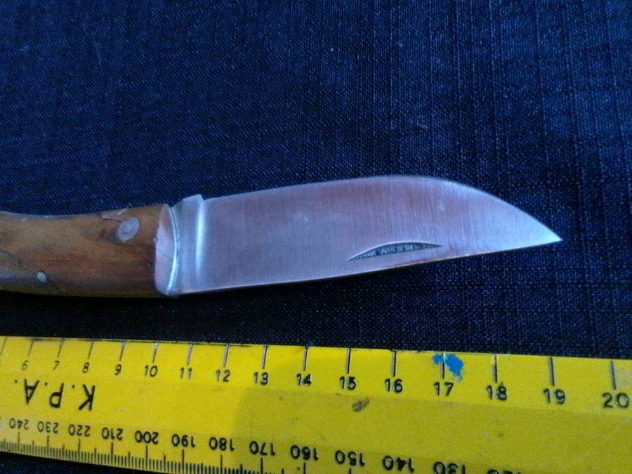 Beautiful Pocket Knife with Wooden Handle in Excellent Condition L: 190mm