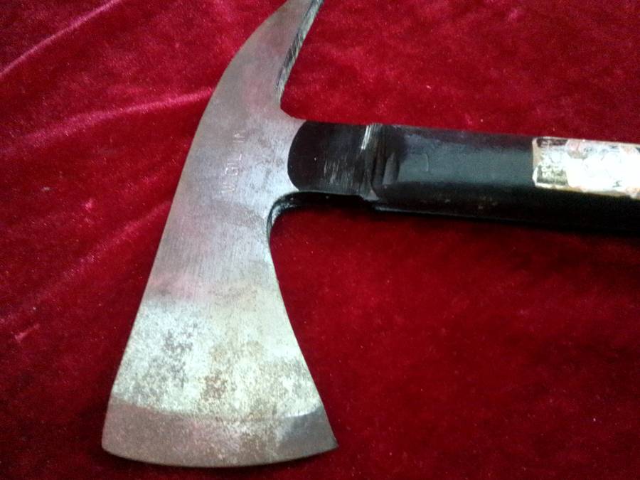 Vintage British W.Gilphin Fireman Axe with Leather Belt and Holder