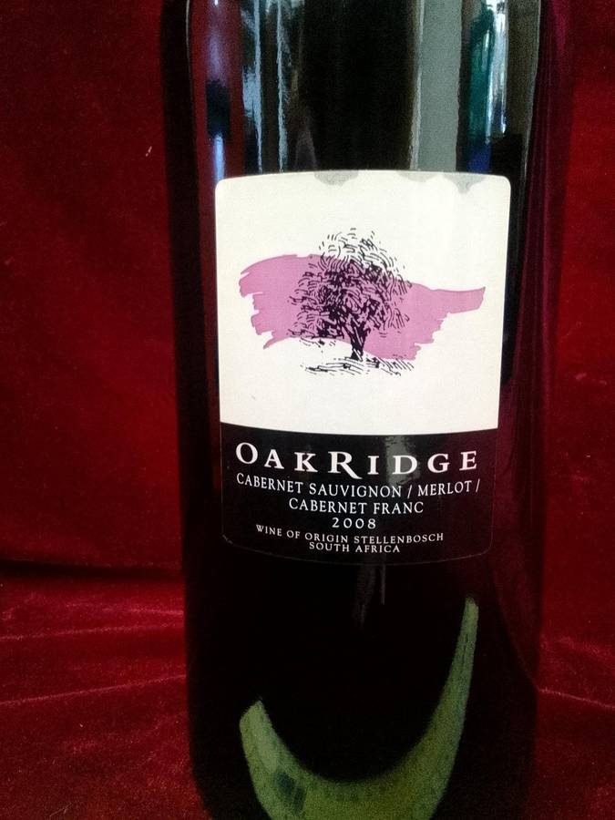 Stunning Vintage Oakridge Cabernet Sauvignon/ Merlot / Cabernet Franc 2008 - 3 Liter -Good Condition