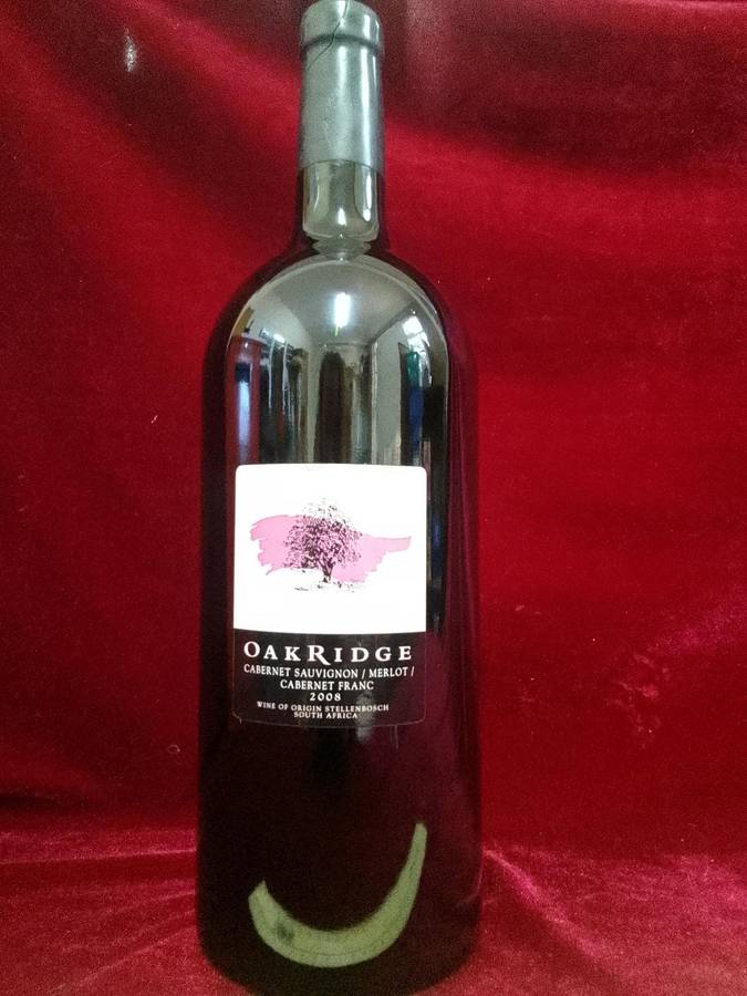Stunning Vintage Oakridge Cabernet Sauvignon/ Merlot / Cabernet Franc 2008 - 3 Liter -Good Condition