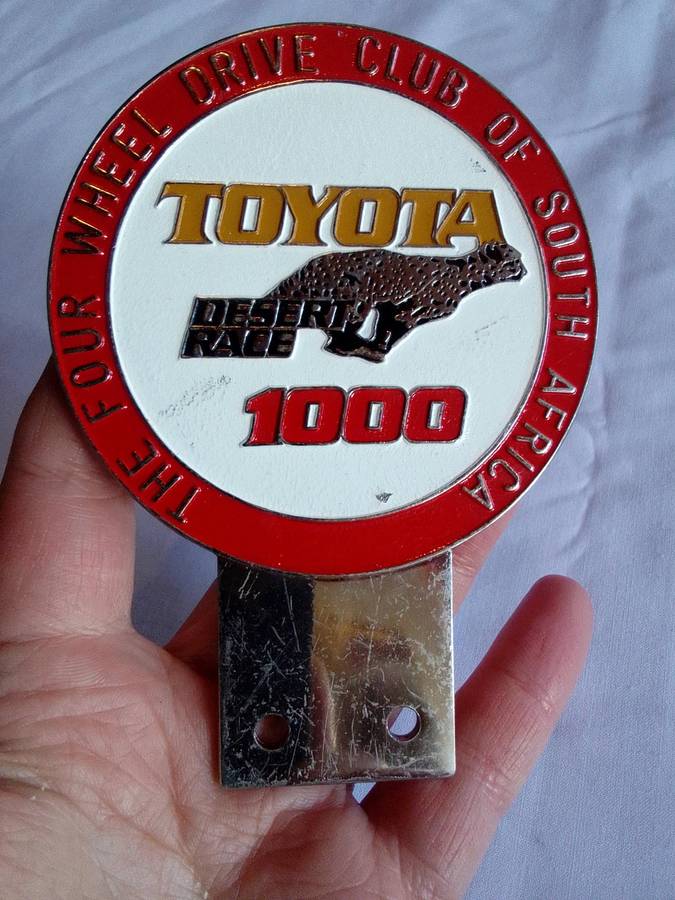 Vintage Toyota Desert Race 1000 Badge- The Four Wheel Drive Club South Africa