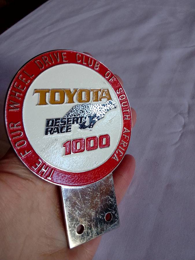 Vintage Toyota Desert Race 1000 Badge- The Four Wheel Drive Club South Africa