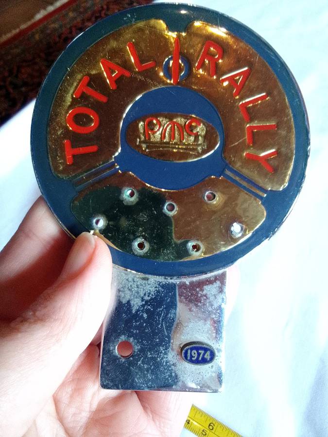 Vintage PMC -Total Rally 1974 Badge  - Good Condition