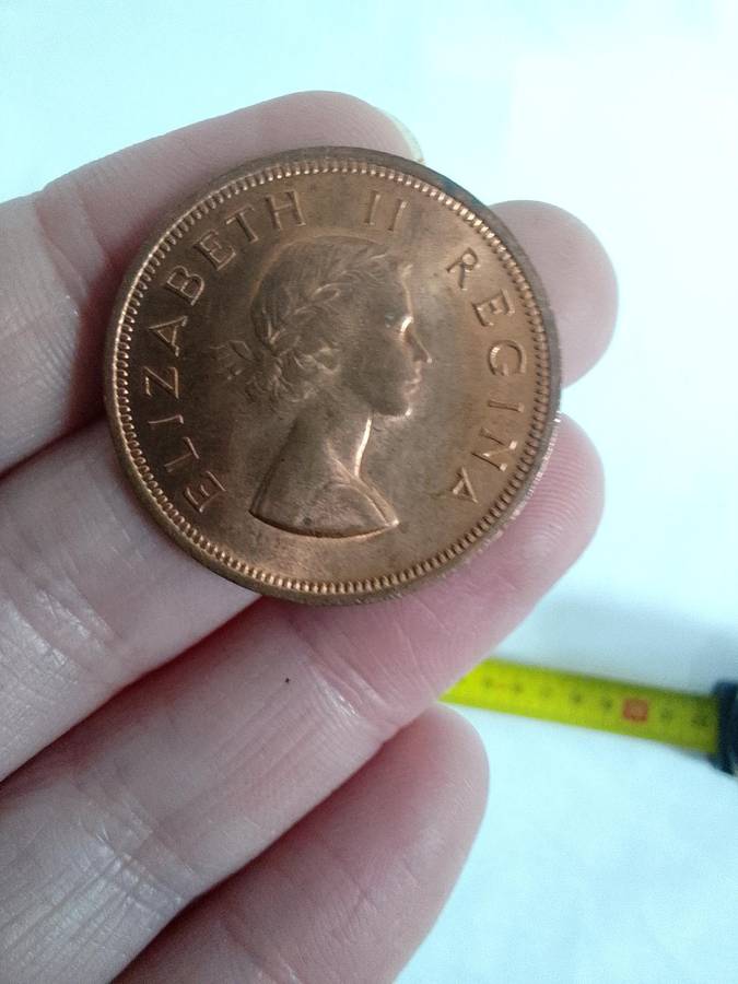 1960 Suid Afrika / South Africa 1D One Penny Coin - Good Condition