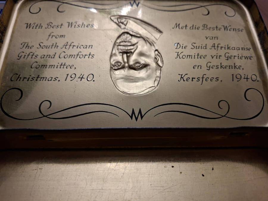 A Very Rare WWII Chocolate Gift Tin Issued to SA Troopers in the 1940 War by Jan Smuts