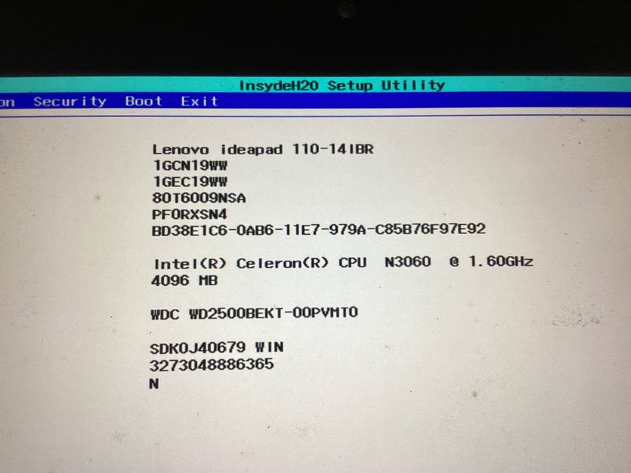 Lenovo ideapad 110 laptop for spares/repair