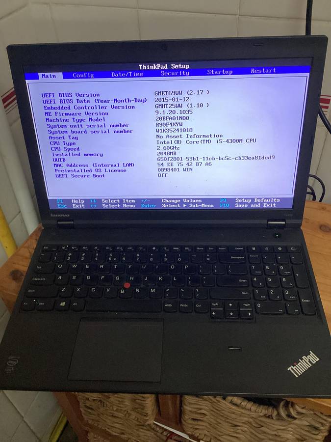Lenovo 540p i5 4th Gen laptop for spare /repair