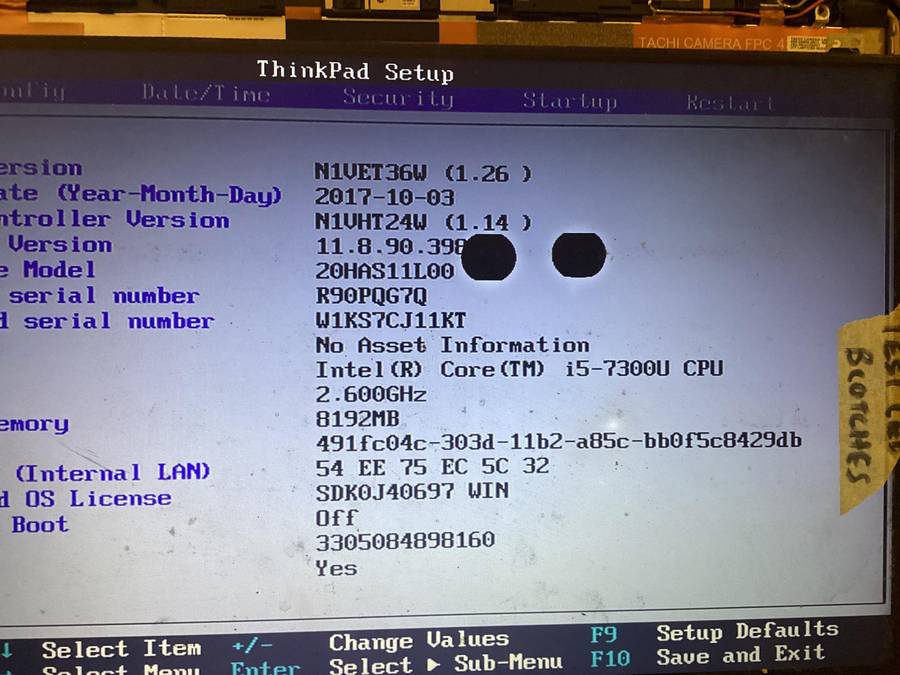 Lenovo t570 i5 7th Gen  laptop for spares etc