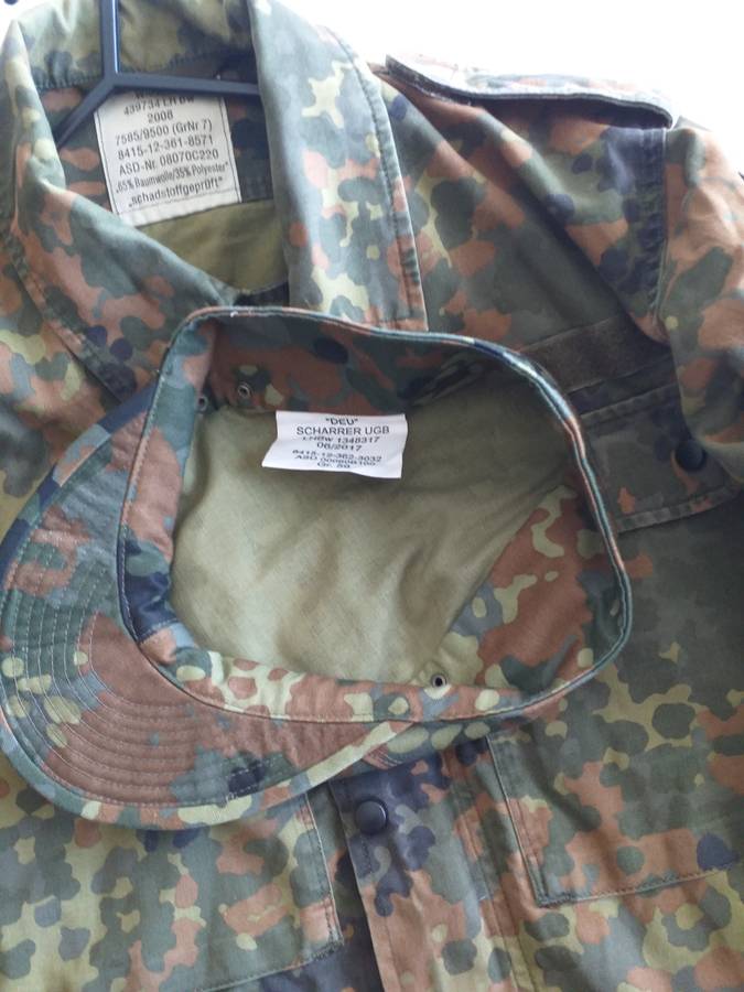 german camouflage field shirt and cap