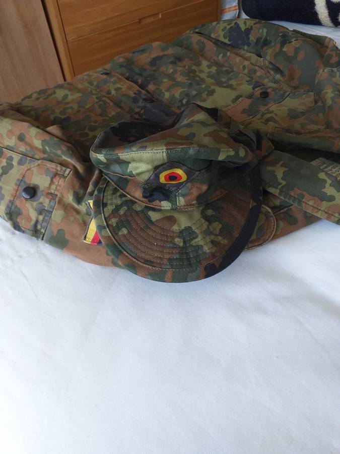 german camouflage field shirt and cap