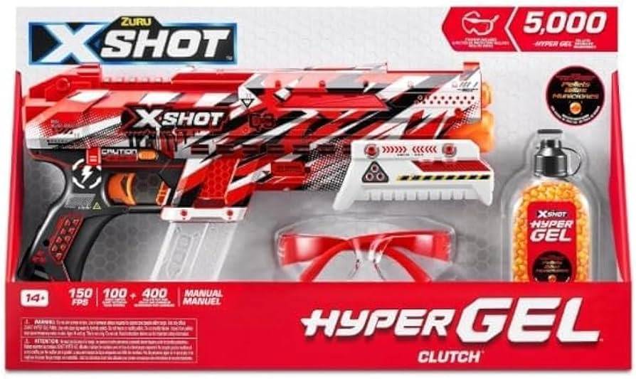 X-Shot Hyper Gel Clutch Blaster (5,000 Hyper Gel Pellets) by ZURU