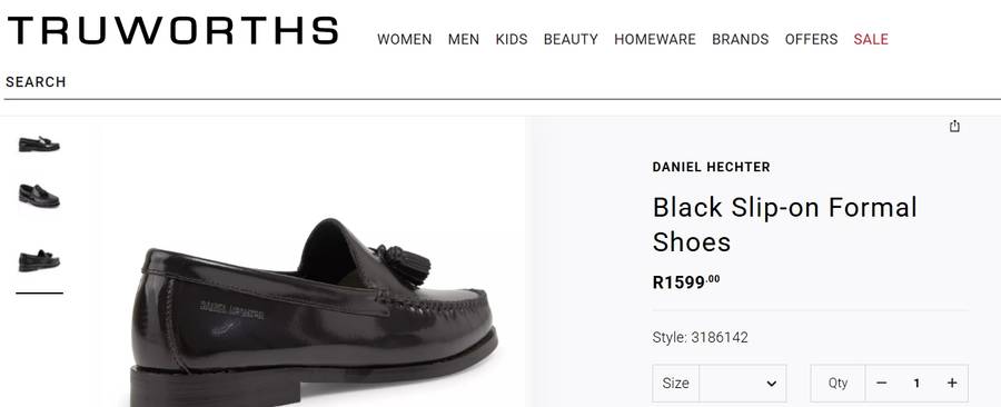 Original Daniel Hechter Black Slip On Formal Shoes - Size 10