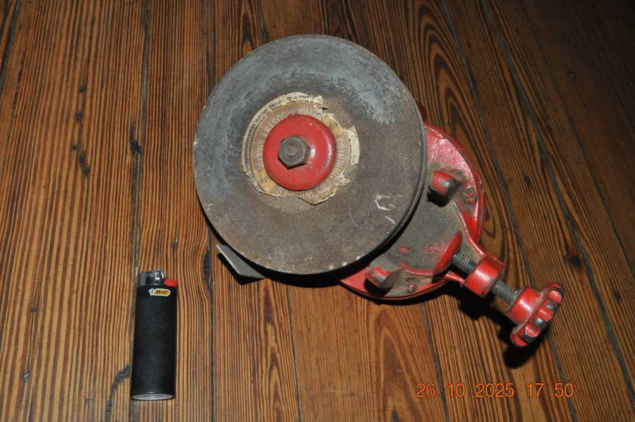 Vintage Rudge Hand Crank Bench Grinder