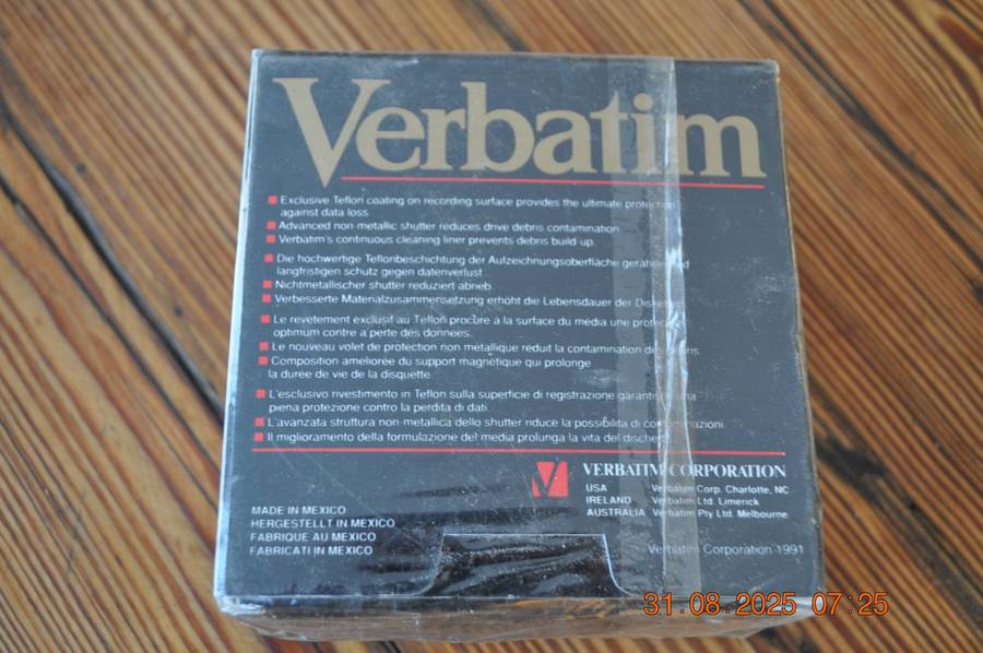 Vintage Verbatim MF2-DD Floppy Disk (new sealed)