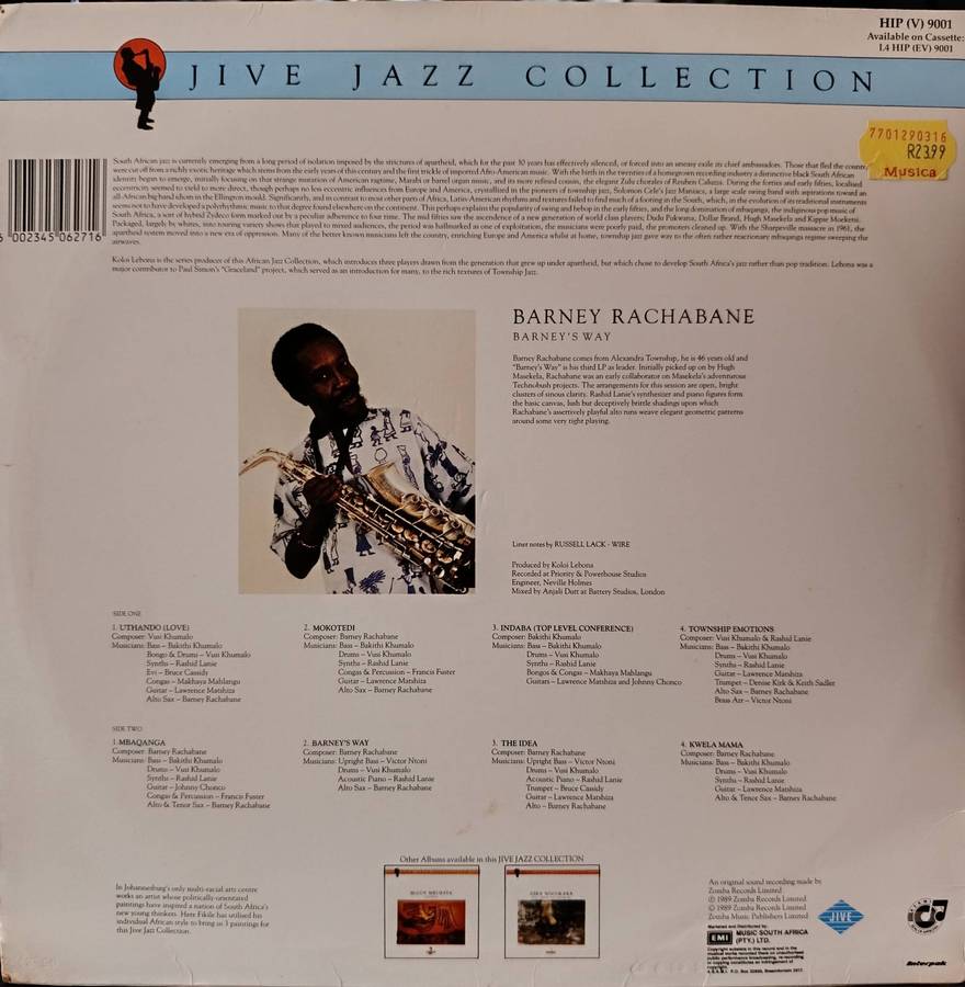 Barney Rachabane - Barney's Way (Vinyl LP) HIP (V) 9001