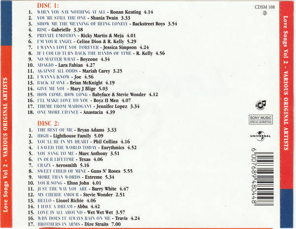 Various - Love Songs Vol 2 (CD double)