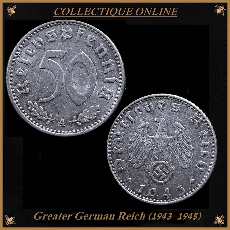 Third Reich : German Reich (1933-1943) : 50 Reichspfennig 1943 (A) : 3 of 3 Coin in Good Condition