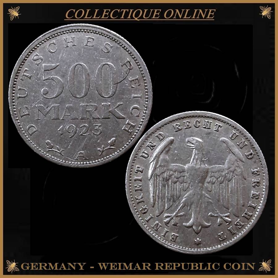 GERMAN : Weimar Republic 1919-1933 / Coin 1923 : 500 MARK 1923 (B).