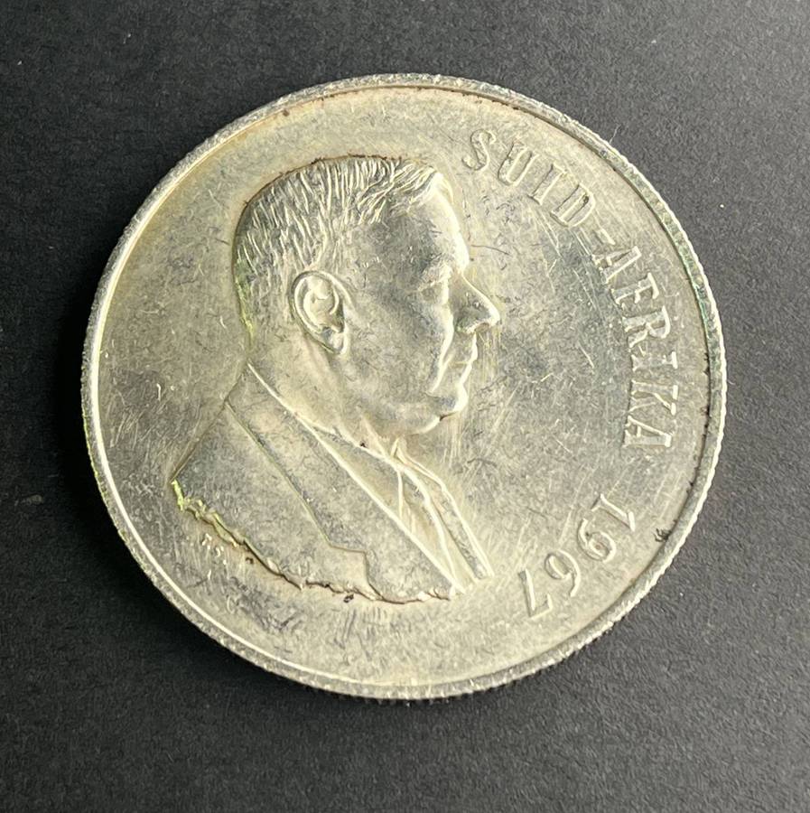 1967 One Rand  Silver H. Verwoerd Afrikaans legend