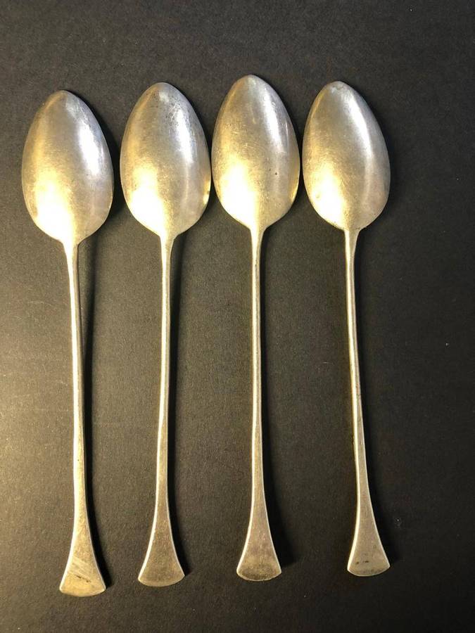 Set of 4 ART DECO silver spoons