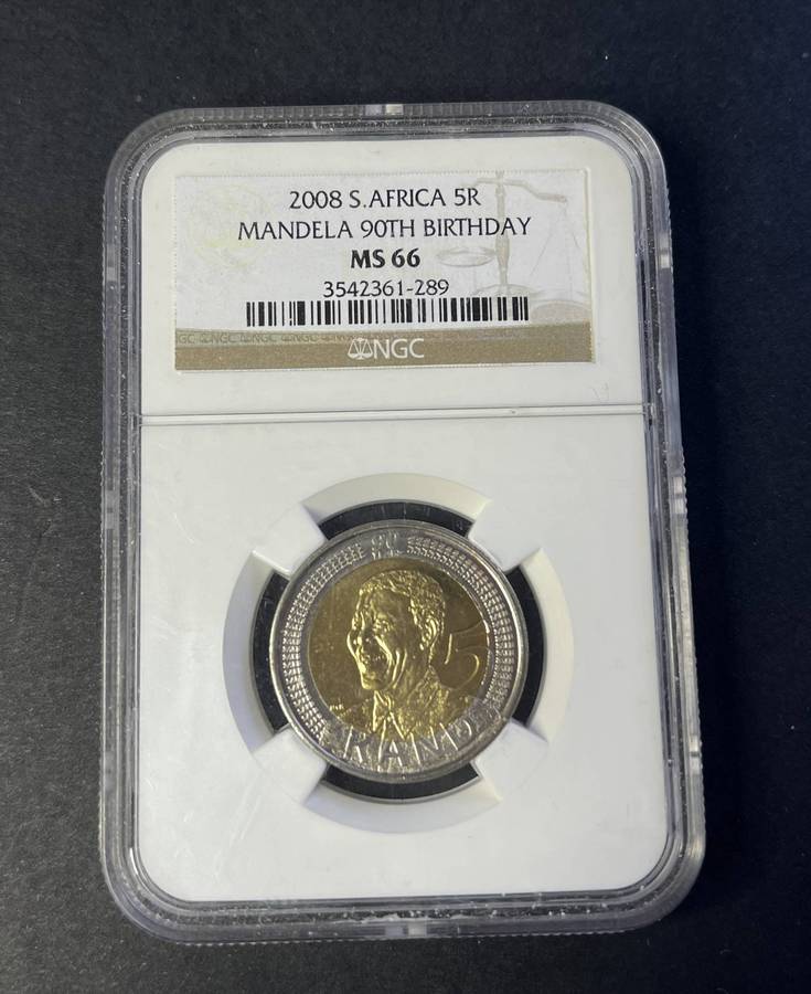 2008 SA Five Rand Mandela Ninetieth Birthday