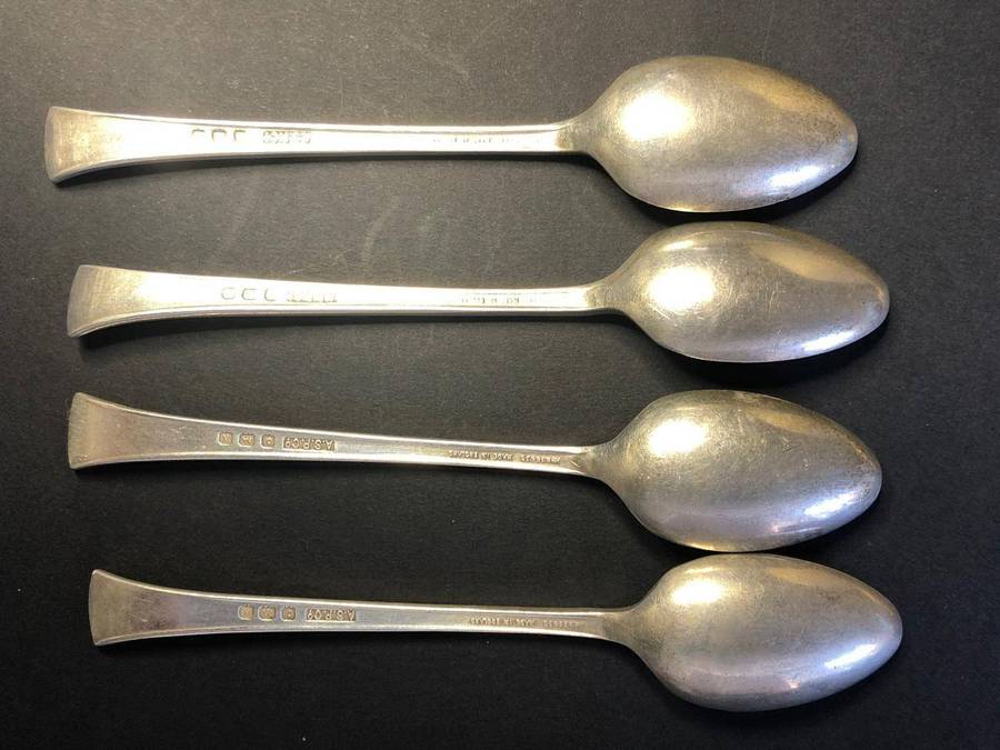 Set of Four Vintage Birmingham silver spoons 1922