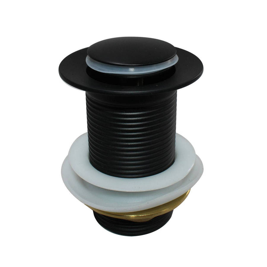 Sanitaryware Unslotted Pop-Up Waste Plug - Black