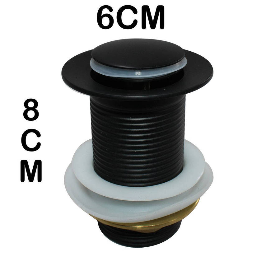 Sanitaryware Unslotted Pop-Up Waste Plug - Black