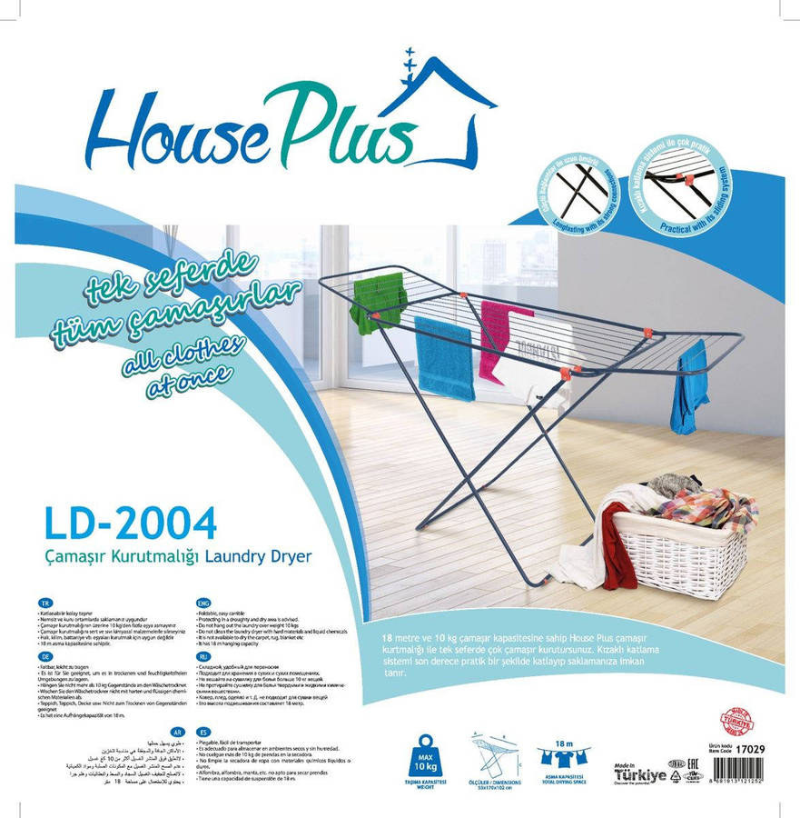 PERILLA - Folding Laundry Dryer - Elegant Design - HousePlus LD-2004 MADE IN TURKEY