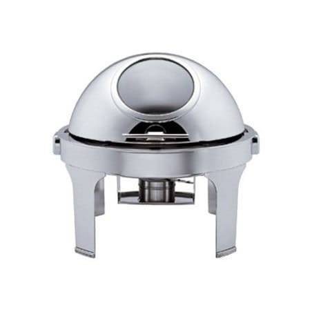 Roll Top Chafing Dish Round with Window - silver 9 l Single Pan