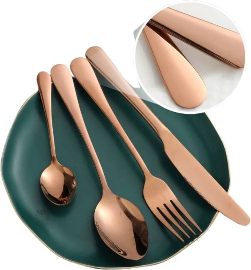 24 Piece Cutlery Set  - Polished Finish - Rose Gold