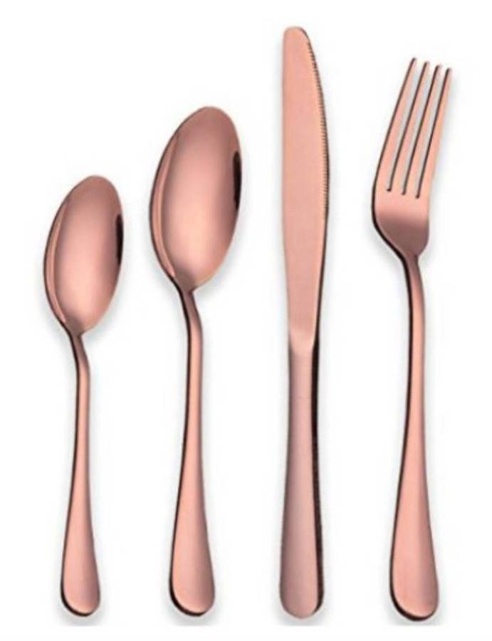 24 Piece Cutlery Set  - Polished Finish - Rose Gold