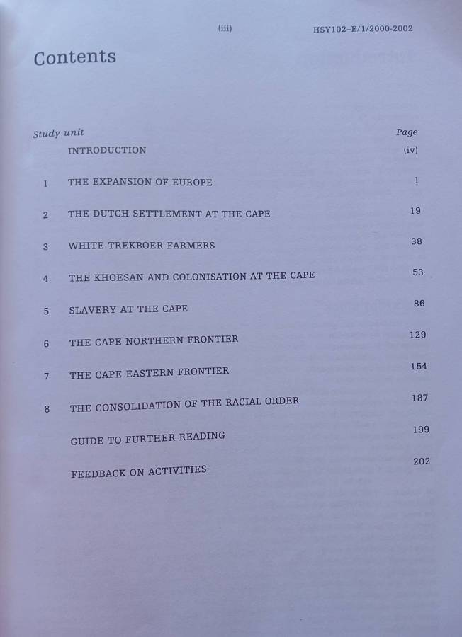 The making of early colonial South Africa - Transformation & Resistance