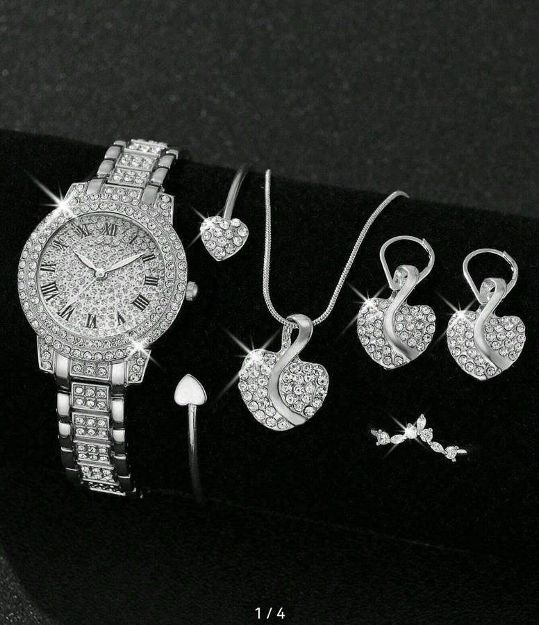 Wow amazing luxurious woman 6pcs diamond  Quartz Watch set