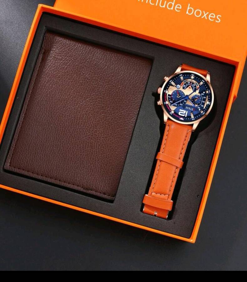 Wow amazing luxurious Men's 2pc wallet and watch set