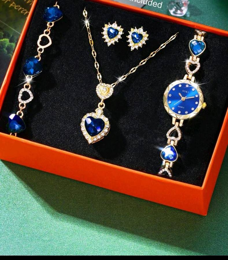 woman 4pcs diamond dear watch set
