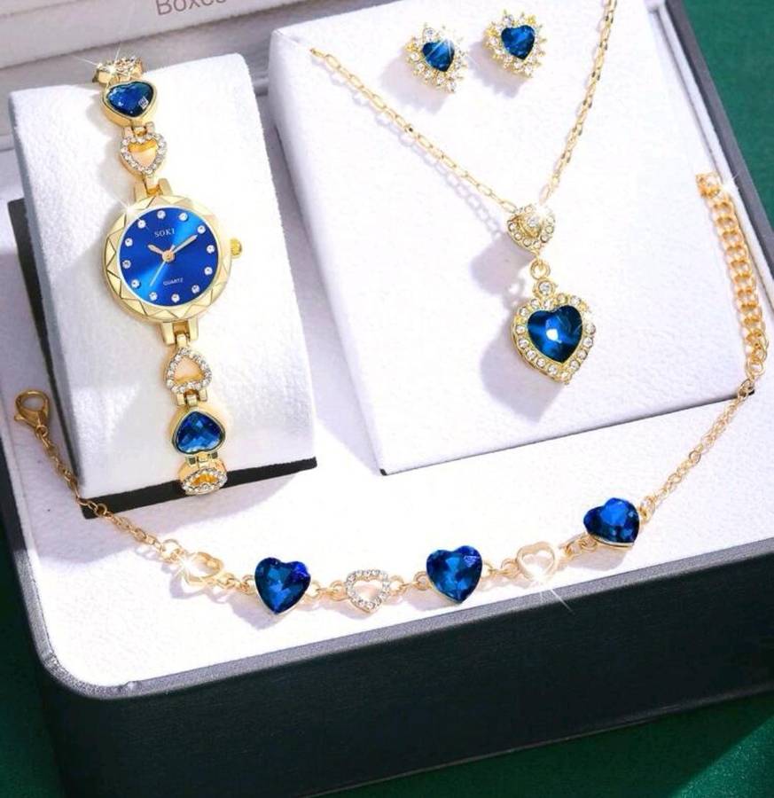 woman 4pcs diamond dear watch set