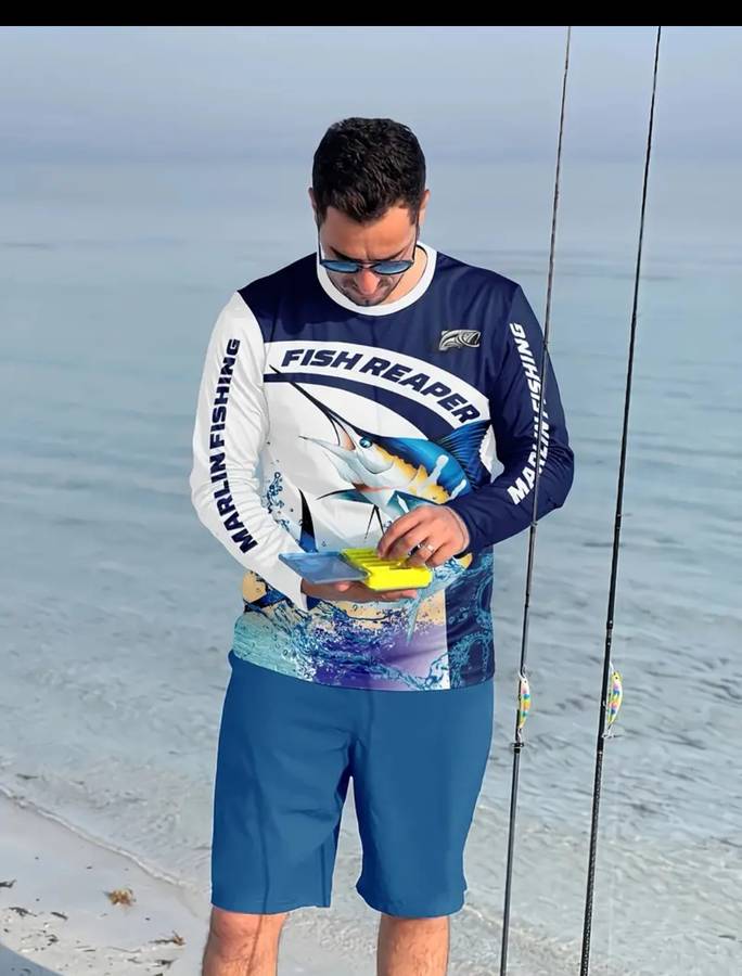 Wow amazing luxurious Men's 100+ uv protected game fishing reaper shirt