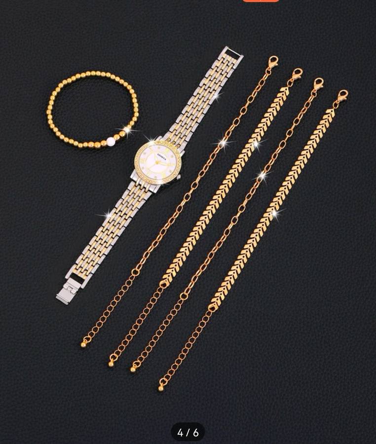 Wow amazing luxurious luxurious woman 6pcs Quartz Watch set. "Black Friday free necklace" gift... t