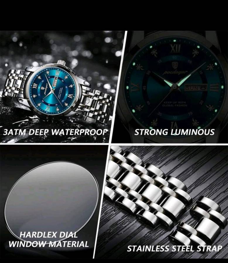 Wow amazing luxurious Men's POEDAGAR waterproof watch