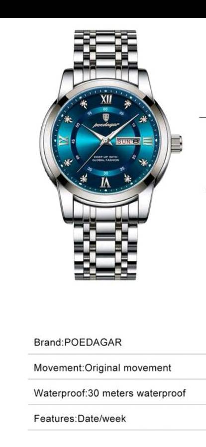 Wow amazing luxurious Men's POEDAGAR waterproof watch