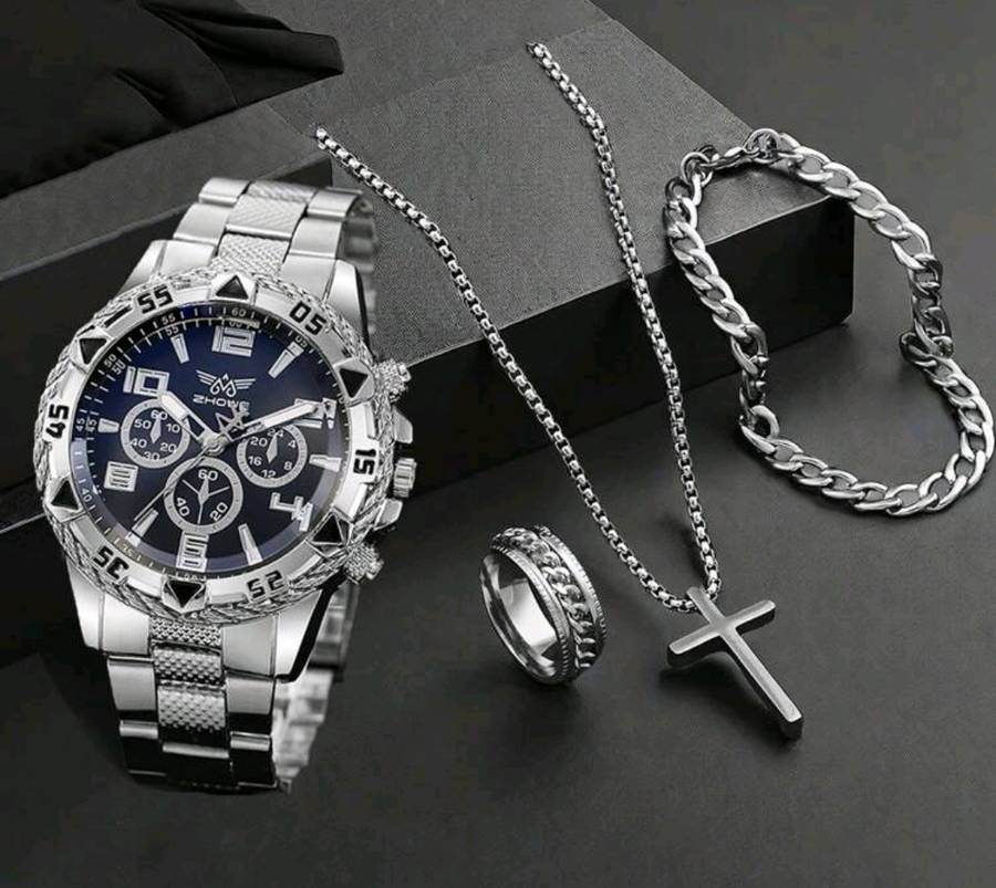 Wow amazing luxurious Men's 4 pc ZHOwe Quartz Watch set