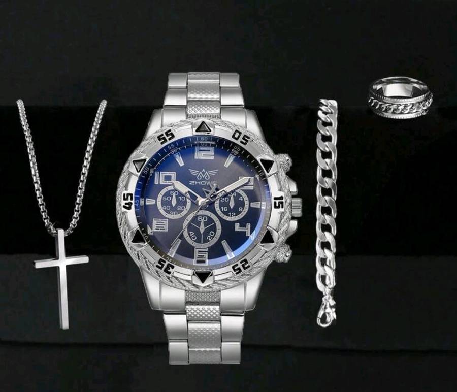 Wow amazing luxurious Men's 4 pc ZHOwe Quartz Watch set