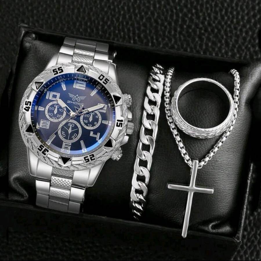 Wow amazing luxurious Men's 4 pc ZHOwe Quartz Watch set