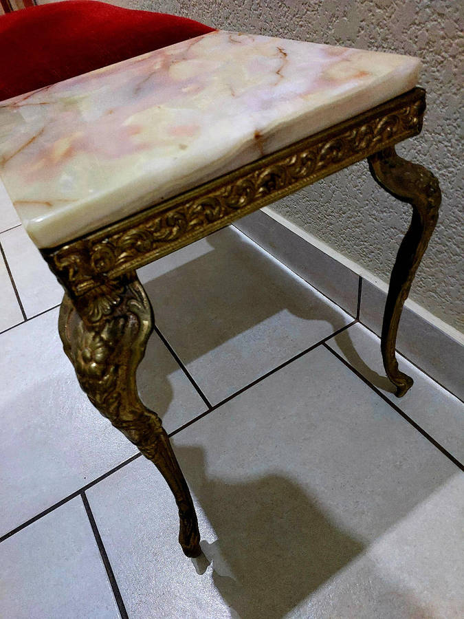 Brass & Marble Telephone Table