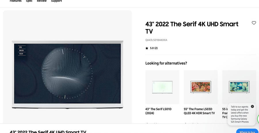 Samsung 43" LS01 4K Lifestyle The Serif TV