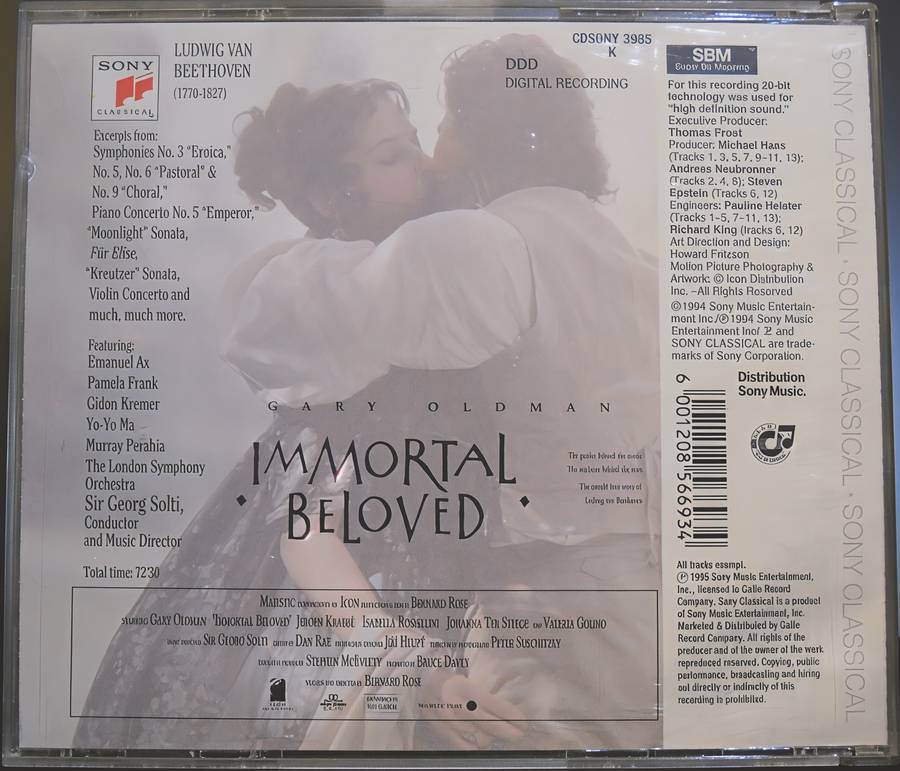 IMMORTAL BELOVED soundtrack CD