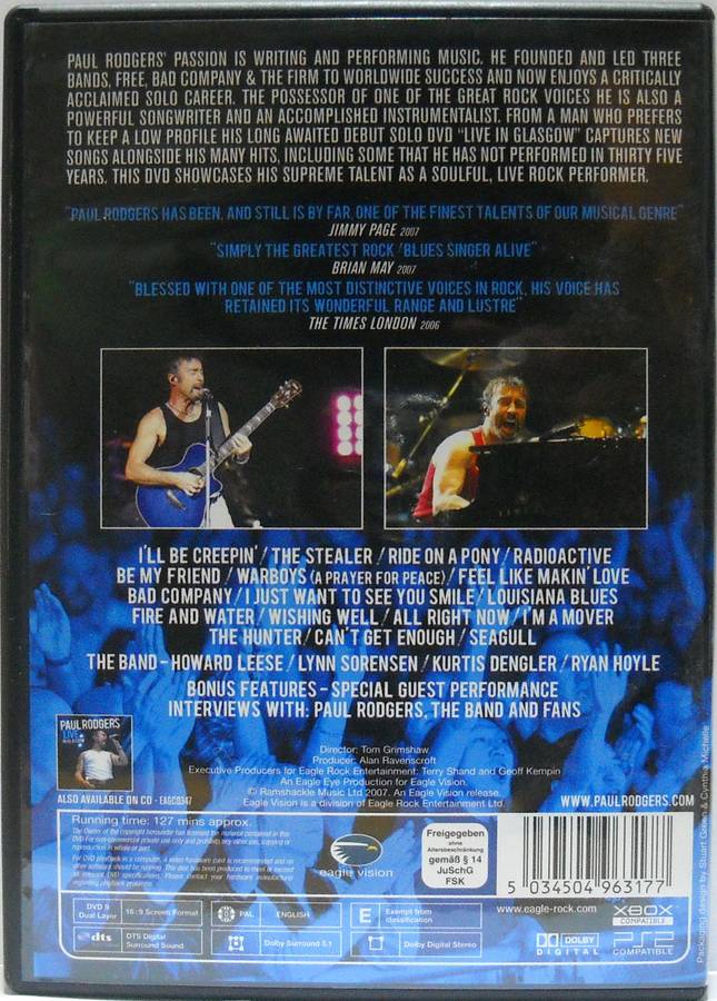 Paul Rodgers: Live in Glasgow (DVD)