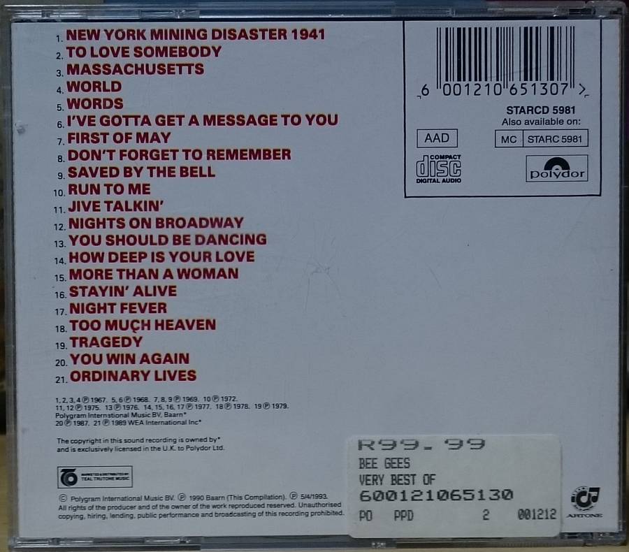 The Very Best of the Bee Gees CD