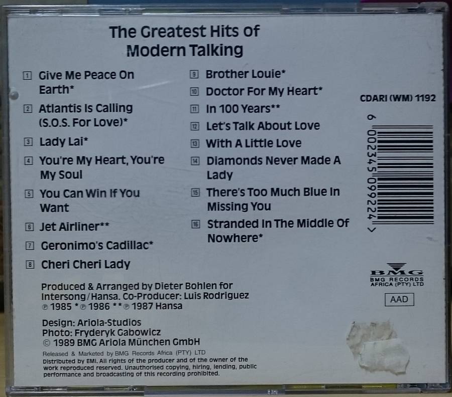 The Greatest Hits of Modern Talking CD